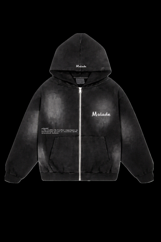 Malade Black Sun Faded Hoodie