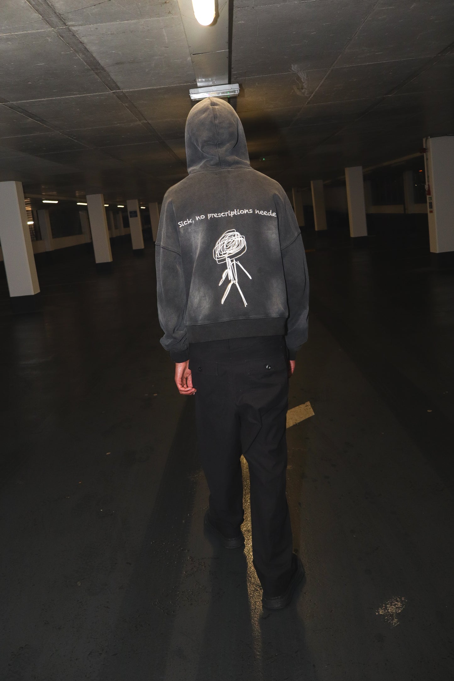 Malade Black Sun Faded Hoodie