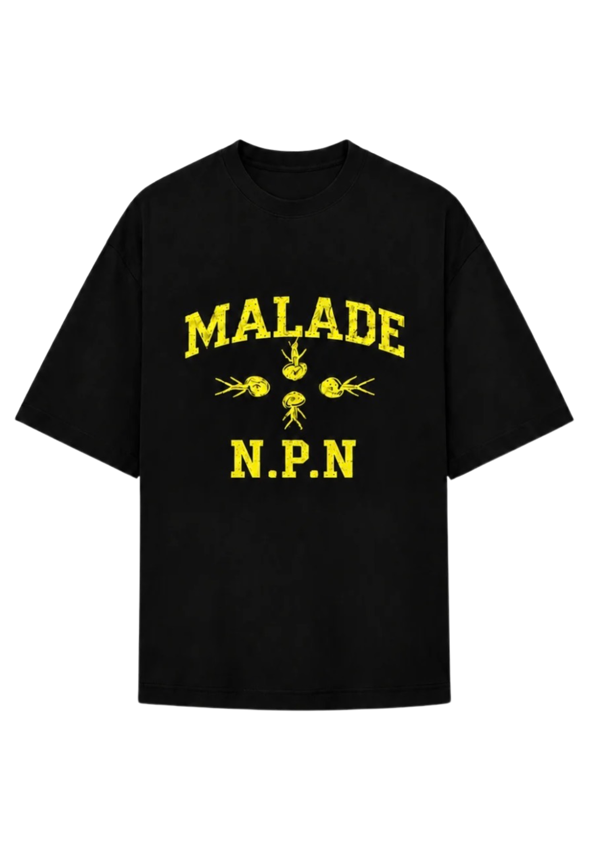 MALADE N.P.N BLACK AND YELLOW T-SHIRT