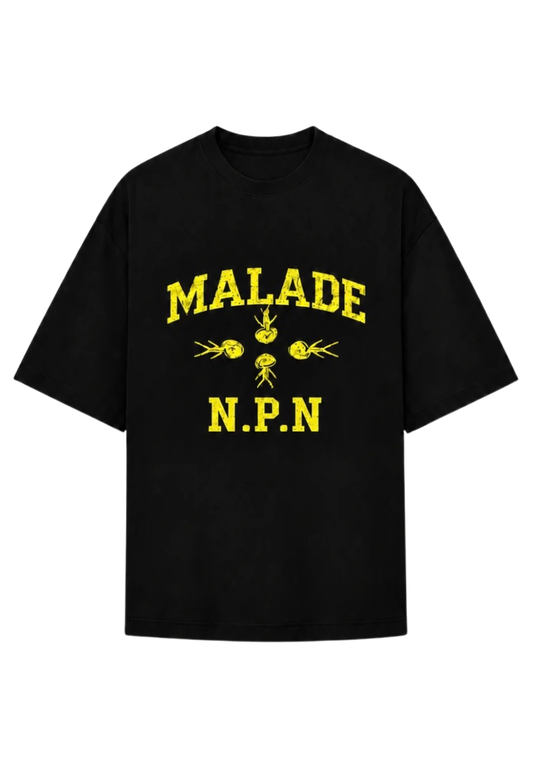 MALADE N.P.N BLACK AND YELLOW T-SHIRT