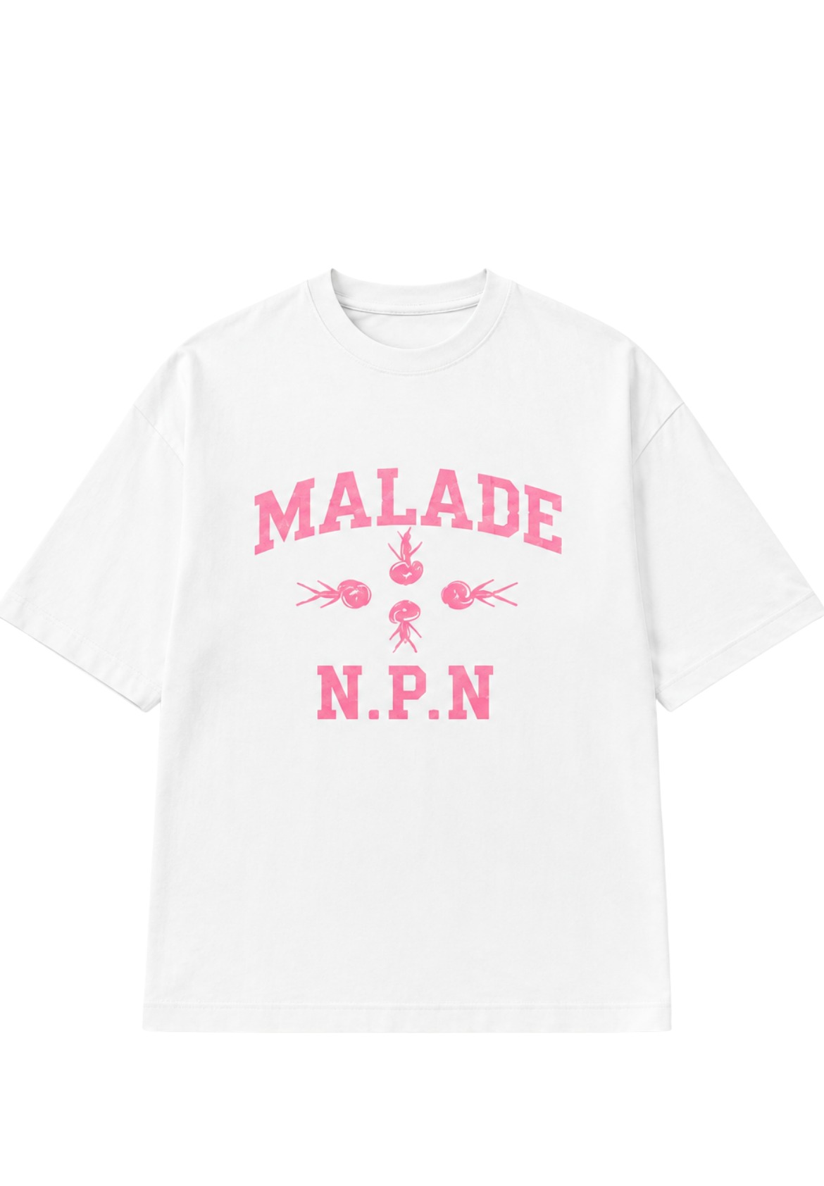 MALADE WHTE AND PINK N.P.N T shirt