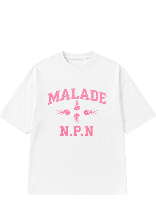 MALADE WHTE AND PINK N.P.N T shirt